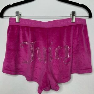 Juicy Couture Velvet Boxing Shorts Pink Size Small